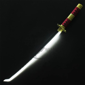 Katana <span class=keywords><strong>Sandai</strong></span> <span class=keywords><strong>Kitetsu</strong></span> de Roronoa <span class=keywords><strong>Zoro</strong></span> avec fourreau rouge, lame dentelée non affûtée avec éclairage LED, épée de samouraï - Product Image 2
