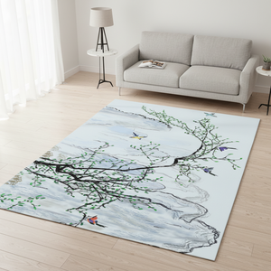Tapis 3D imprimés en polyester épais antidérapants, tapis de zone personnalisés en velours cristal lavables à poils ras pour salon, chambre et baies vitrées - Product Image 1