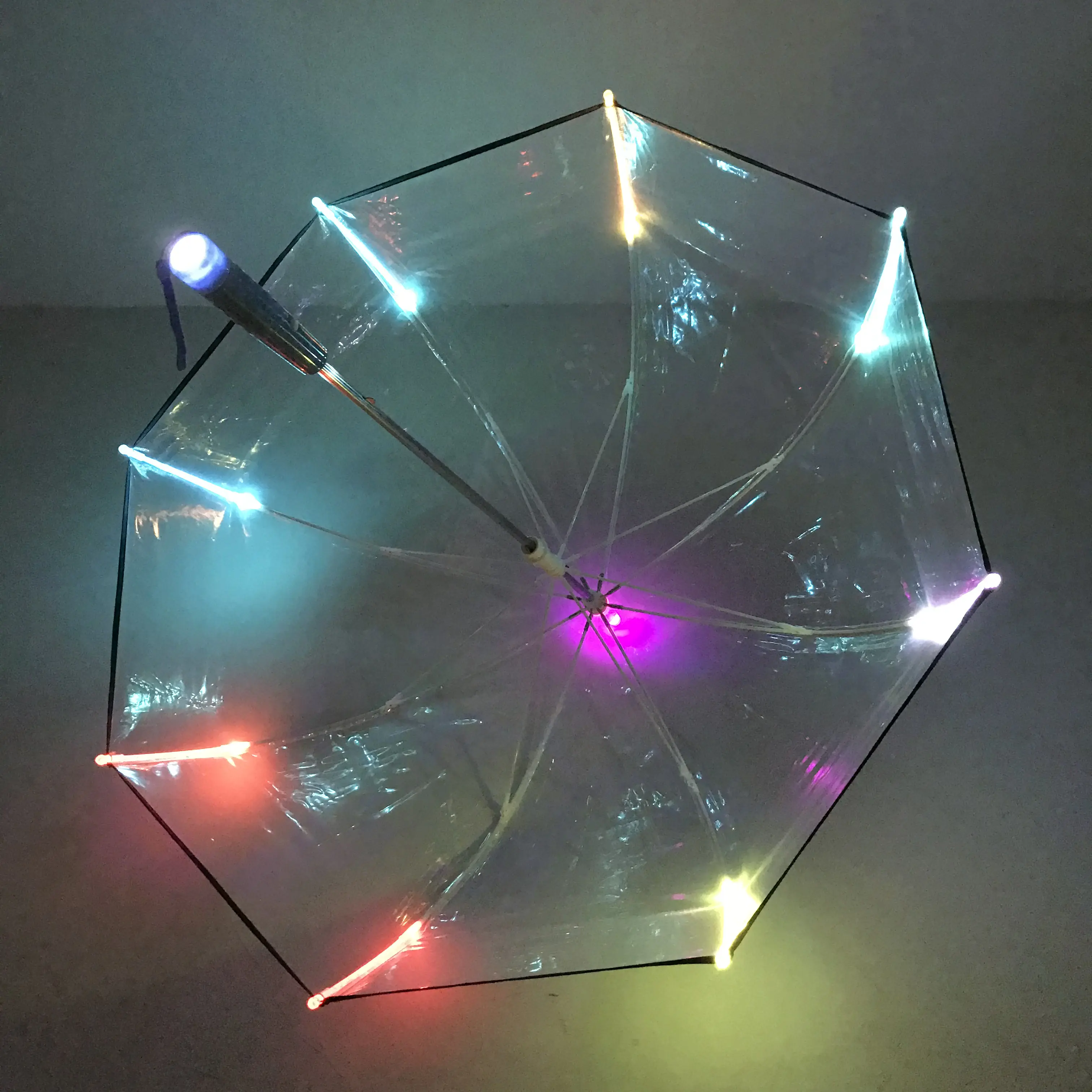 Waterproof Transparent Cute Kids Umbrella With Led Lights