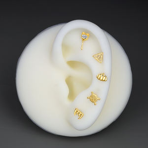 Eternal Metal 14K oro amarillo sólido Halloween sombrero <span class=keywords><strong>de</strong></span> <span class=keywords><strong>bruja</strong></span> oreja Piercing Tragus joyería sin rosca Push in ends Tops - Product Image 6