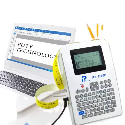 Impressora de etiquetas de transferência térmica digital USB portátil PT-3100P mini portátil com logotipo personalizado