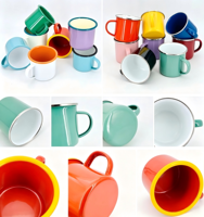 Mug émaillé robuste pour l'extérieur, avec bord en acier inoxydable, résistant aux hautes températures, avec décalcomanie sur émail, personnalisable, léger, pour café de Noël