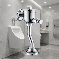 Válvula de Descarga Retardada de Latón Cromado para Urinarios, Montada en la Pared, con Control Manual (Diseño Moderno, Garantía de 2 Años)