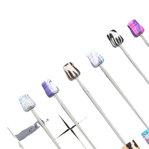 Stylo à perles en plastique DIY - Stylos à perles créatifs faits à la main avec imprimé léopard et imprimé vache pour des cadeaux personnalisés amusants - Product Image 2