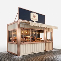 Kiosque de restauration rapide préfabriqué en conteneur rustique de 30 pieds sur deux étages pour cafés, restaurants, marchés de rue et services de traiteur