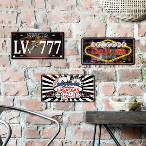 Plaque d'immatriculation de voiture <span class=keywords><strong>Las</strong></span> <span class=keywords><strong>Vegas</strong></span> en gros paysage étain métal signe pour la maison Bar décoration murale - Product Image 1