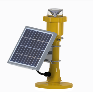 Balises LED solaires pour pistes d'atterrissage d'aéroport avec contrôleur portable, faisceaux d'obstruction aérienne bleus et verts - Product Image 1