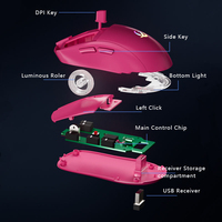 Ratón Inalámbrico para Juegos RGB de 12000 DPI / Doble Conexión 1K + 2.4g + Ratón con Cable para Oficina y Computadora