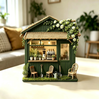 Ensemble d'aimants de réfrigérateur personnalisés en acrylique, mignons et durables, motif boutique de fleurs, maison miniature, café, découpés, décoration, cadeau