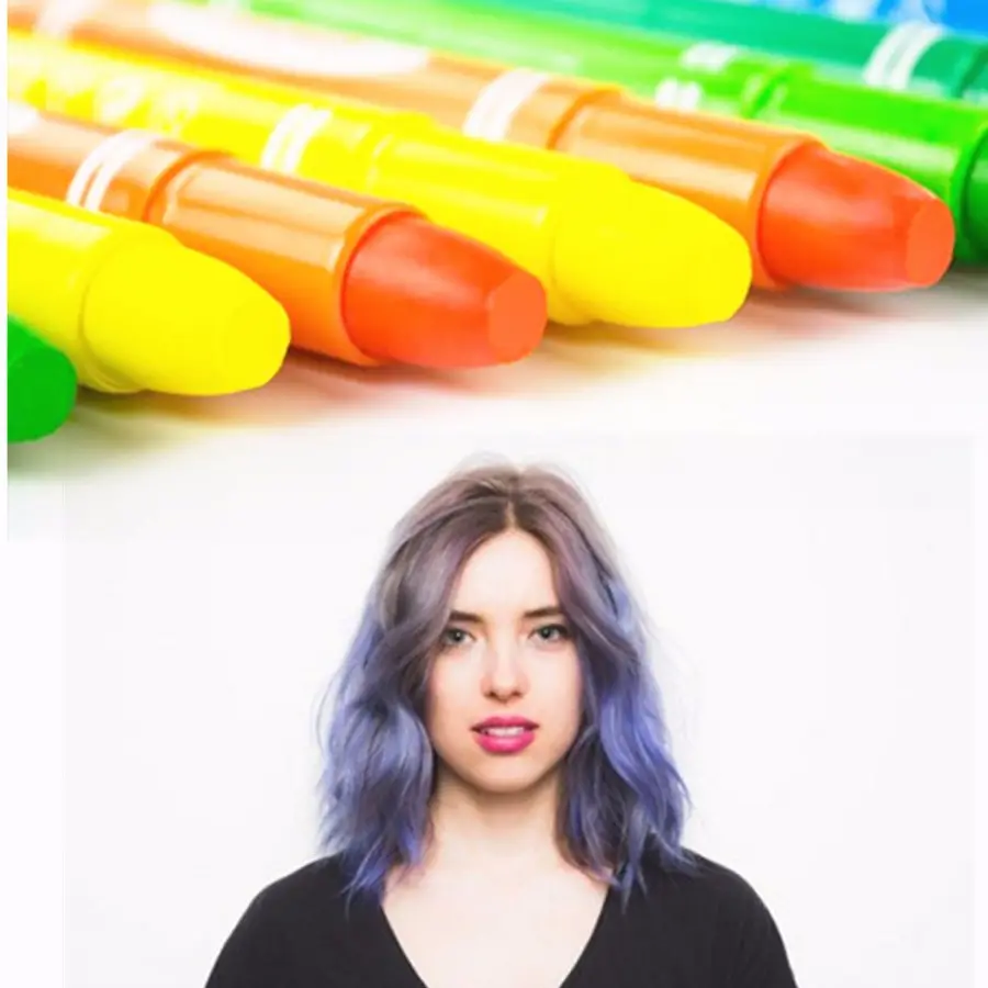 7 colors Fashion Temporary Vibrant Glitter Instant Highlights Streaks Hair Color coloring style styling care Dye chalk pen