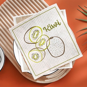 Paño de cocina sueco <span class=keywords><strong>para</strong></span> limpieza de cocina con diseño de frutas al por mayor, paño de algodón <span class=keywords><strong>para</strong></span> lavar platos, <span class=keywords><strong>Mesa</strong></span> - Product Image 3