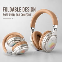 Audífonos P9M Plegables Over-Ear, 5.3 Estéreo, Efectos de Luz RGB, para Juegos y DJ, Cancelación Activa de Ruido, Sonido Hi-Fi, Micrófono Integrado