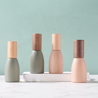 Bestseller Huile Essentielle 12ml Flacon Roll-on Personnalisé Rose Vert Transparent pour Parfum, Bouteilles en Verre avec Bouchon en Bois