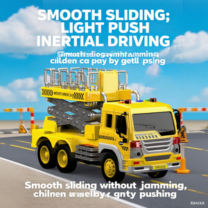 2025 בנייה חדשה סט-מלגזה, משאית סולם עם סיפורים, אורות ומוסיקה, צעצועי אינרציה - Product Image 5