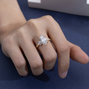 แหวนเพชรเมล็ดมาร์คีส์ทรงมิลเกรน ทอง 18K รุ่น MSR-2139 จาก Messi Jewelry แหวนหมั้นเพชรเลี้ยงในห้องปฏิบัติการ - Product Image 6