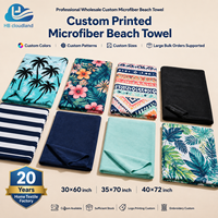 Serviette de plage personnalisée Cloudland en microfibre écologique à séchage rapide, haute densité, douce et soyeuse, impression double face, vente en gros