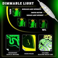 Letrero Luminoso LED USB Ajustable con Diseño de Corona y Dólares, Decoración de Pared de Acrílico Personalizada para Tiendas, Locales de Juegos, Bares y Pubs