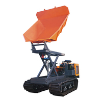 ICLES Dumper chenillé 4 tonnes à double levage, avec élévateur à ciseaux et benne basculante hydraulique, pour le transport en milieu montagneux, agricole et de construction