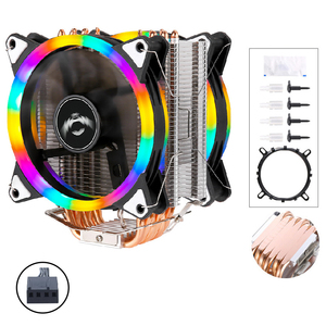 Qiuzaim 120mm kép người hâm mộ 6 nhiệt ống CPU mát cho AM4 1700 1151 cho AMD <span class=keywords><strong>Intel</strong></span> Máy tính để bàn PC Bo mạch chủ yên tĩnh <span class=keywords><strong>1366</strong></span> 1155 1200 3pin - Product Image 1