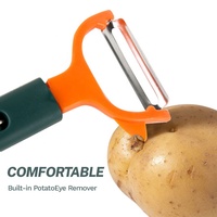 Gloway Gadgets Ouvre-bouteille multifonctionnel en plastique en acier inoxydable 4 en 1 Éplucheur de cuisine 3 pièces Ensemble d'éplucheur de fruits et légumes