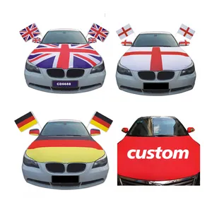 New Digital Printed National Flag Car Flag Hood Cover And Elastic Fabrics Can be Washed Car Bonnet Banner