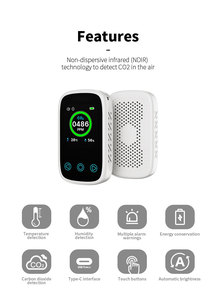 Monitor CO2 Portatile MINI PV19-CO2 3-in-1 per Qualità dell'Aria, Anidride Carbonica/Temperatura/Umidità 0-99%RH - Product Image 5