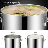 Cuisson au Restaurant, baril de riz d'une capacité de 20l avec couvercle, marmite à soupe en acier inoxydable 304