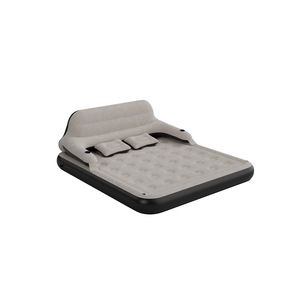 Inflatable Mattress With Detachable <b>Backrest</b> Single Double Size Portable Air Sofa For Home Use PVC Material Modern Design - Product Image 1