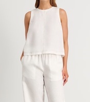 Nouvelle Collection 2025 – Ensemble Robe d'Été Décontractée 2 Pièces en Lin pour Femme : Haut Sans Manches et Jupe Longue Étages à Motif Uni – Vente Chaude OEM