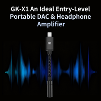 Adaptateur DAC AMP en métal GK X1 HIFI, câble audio de type C vers 3,5 mm avec amplification PCM 192 kHz, câble adaptateur PCM 192 kHz