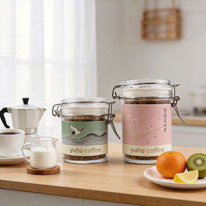 Frasco de Vidrio Transparente Redondo con Hebilla de Acero Inoxidable de Fábrica Directa, 200ml 280ml, para Granos de Café, Grado Alimenticio, para Hogar u Oficina - Product Image 3