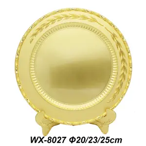 Factory Custom Logo High Quality Green Leaves Zinc Alloy Die Cast Soft Enamel 3D Gold Plated Metal Creative Souvenir Plate