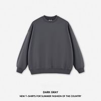Sweat-shirt surdimensionné à col rond pour homme, coupe ample, 100% coton, manches longues, avec logo personnalisé, motif uni d'hiver