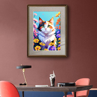 G-99 mignon Calico chat mur Art diamant peinture Kit peint à la main Portrait en Style dessin animé pour la décoration intérieure