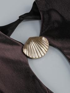 OUDINA Abito da Sera Lungo con Maniche Lunghe, Stile Sexy da Socialite, Schiena Scoperta con Nastro Fluido, per Natale e <span class=keywords><strong>Capodanno</strong></span> - Product Image 5