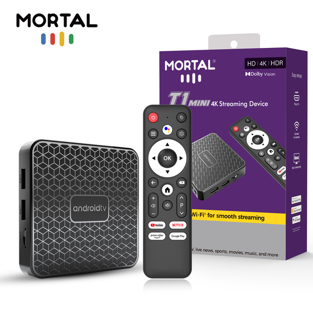 2026 New Wholesale Android 14.0 Mortal T1mini RK3518 4K Android TV Box 2.4G/5.8G WIFI Mail450 HDR10+ Streaming Media Player Box