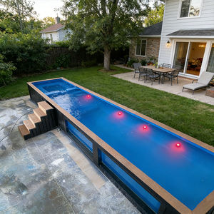 Piscine hors sol de luxe sur mesure en fibre de verre, grande taille, pour jardin, maison, conteneur maritime, 40 pieds x 30 pieds - Product Image 1