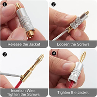 DAJIANG OEM personnalisé 24k or double verrouillage à vis connecteur de haut-parleur fiches bananes connecteur de prise Audio pour fil de haut-parleur