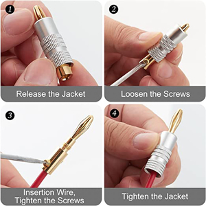 DAJIANG OEM personalizado 24K oro doble tornillo bloqueo Altavoz Conector Banana enchufes conector Jack de <span class=keywords><strong>Audio</strong></span> para cable de altavoz - Product Image 4