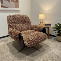 Fauteuil pivotant en tissu XD091 de style italien moderne, simple et minimaliste, rembourré en mousse haute résilience, pour salon et mobilier de maison