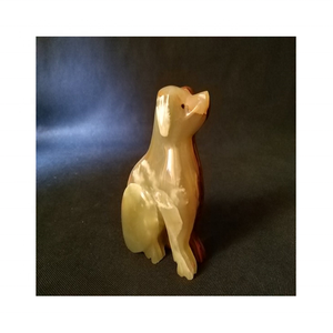 Estatuilla de perro de ónix de dos caras, obra de arte de piedra tallada de excelente calidad disponible en Pakistán, diseño de animales con estilo - Product Image 6