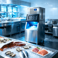 Commerciële Granulaire Sneeuwvlokken IJsmachine 1000kg Per 24 uur CE Grote Opbrengst Automatische Snelle Productie voor Restaurant Buffet Zeevruchten