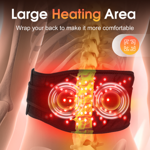Cinturón de masaje de espalda y piernas para alivio del dolor lumbar portátil inalámbrico con calefacción y vibración de luz roja - Product Image 2
