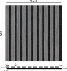 Panneaux muraux modernes en <span class=keywords><strong>bois</strong></span> noir 3D Panneau acoustique cannelé pour la décoration intérieure Isolation phonique pour le salon, la chambre et l'hôtel - Product Image 3