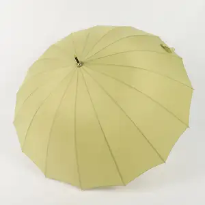 Payung besar pria, payung bisnis kualitas tinggi otomatis buka tutup kompak tahan angin berpergian lipat dengan pegangan kayu