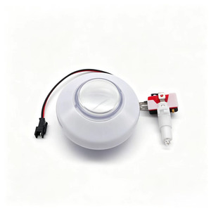 Bouton poussoir rond RGB de 76 mm 12 V avec éclairage LED coloré clignotant pour bornes d'arcade, grue à pinces et jeux à monnayeur - Product Image 1