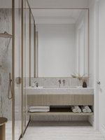 2023 Vanité de salle de bain en bois massif flottant 48 double lavabo sur mesure