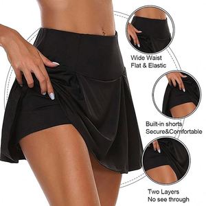 Vêtements de sport personnalisés pour femmes, jupe de tennis, de golf, de pickleball, 2 en 1, sans couture, pour la remise en forme, la salle de sport, les entraînements - Product Image 3