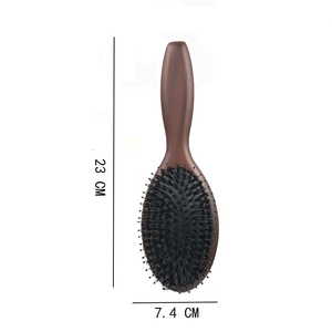 <span class=keywords><strong>Brosse</strong></span> à cheveux ovale en bois de santal avec poils de sanglier et coussin d'air, antistatique, démêlante, manche rond en bois, massage du cuir chevelu, pour tous types de cheveux - Product Image 6