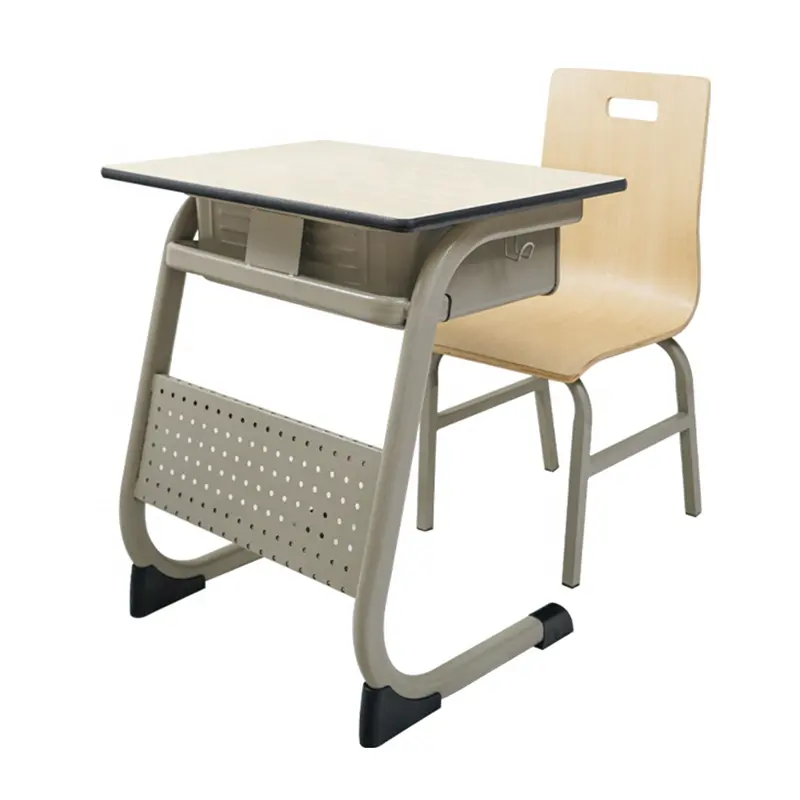 2024 लकड़ी का स्कूल डेस्क सी-टाइप छात्र डेस्क कक्षा डेस्क और मिडिल स्कूल के लिए कुर्सी का उपयोग किया गया